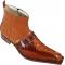 Fennix Italy 3268 Cognac Genuine Caiman Crocodile Tail, Ostrich Leg, and Calf Boots with Buckle Strap
